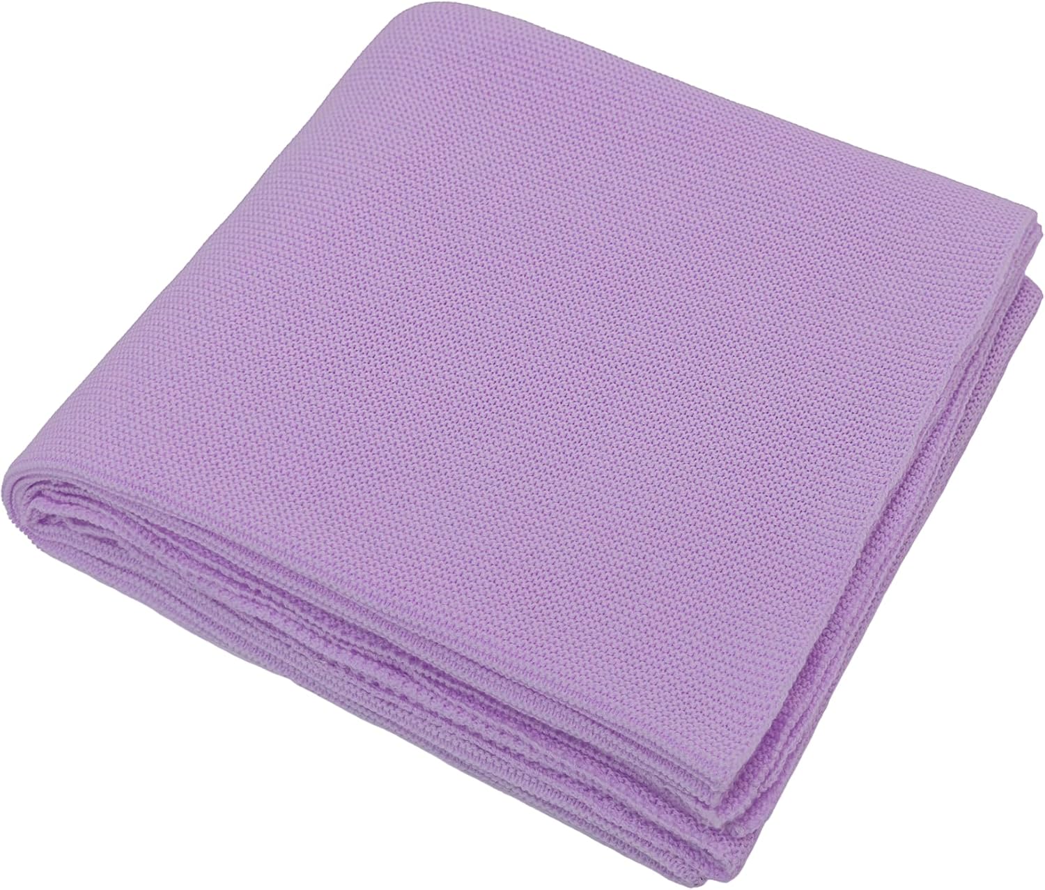 Lilax Cotton Knit Receiving Blanket, Warm Cozy Swaddle Cuddle Stroller Crib Blanket for Newborns Infants & Toddlers 33.5″ x 31.5″, Lavender