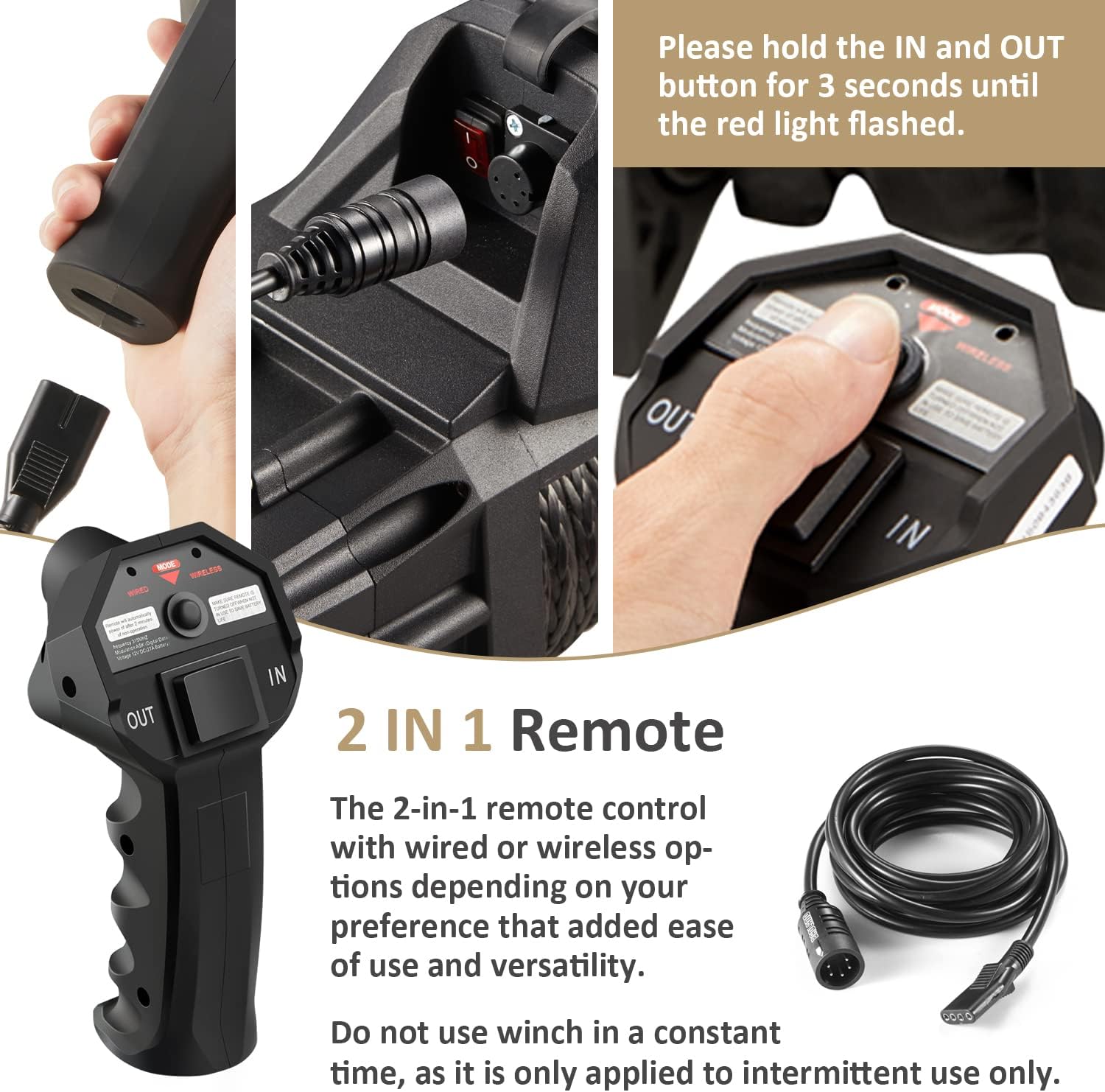 ZEAK 13000lb Platinum Winch Synthetic Rope Winch, 12V DC Power Waterproof Winch for Towing Jeep Truck Off Road, 2 in 1 Wireless Remote : Automotive