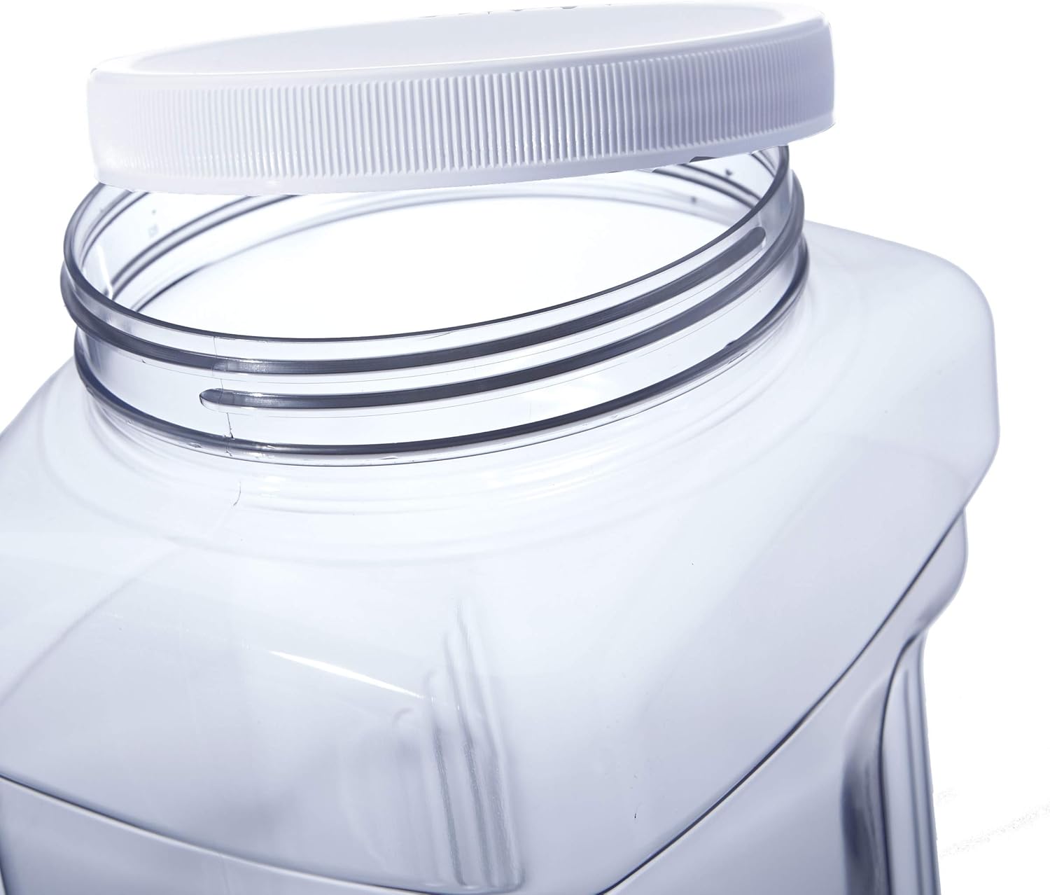 Hudson Exchange 1 Gallon Plastic Grip Jar with Cap (6 Pack), Food Grade BPA Free PET, Clear