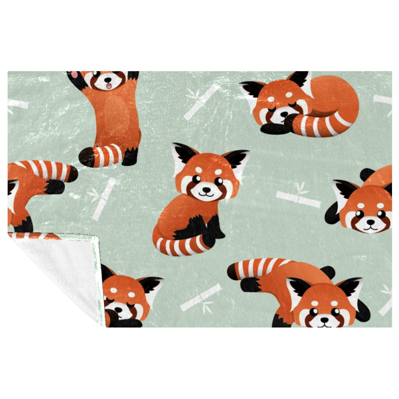 Couverture panda rouge en flanelle premium lit 150x100cm