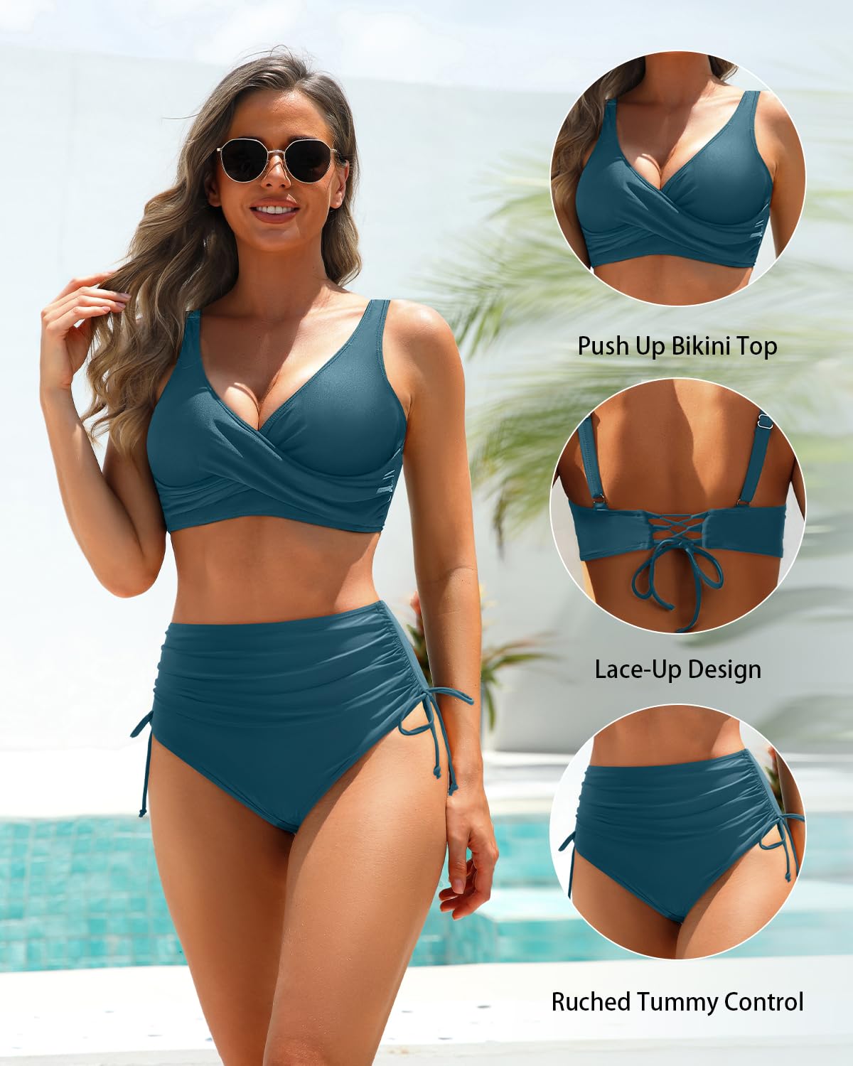 Aqua Eve Vollständige Abdeckung Set di Bikini Donna