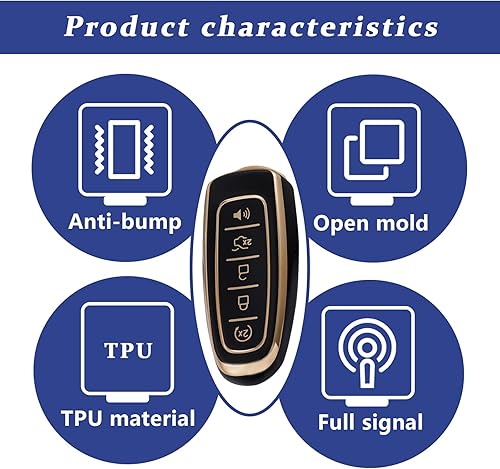 Miniatura 6 de Compatible con funda para llavero Ford con cordón para llavero, fundas de repuesto de TPU suave para Ford C-Max Edge Escape Expedition Explorer Flex