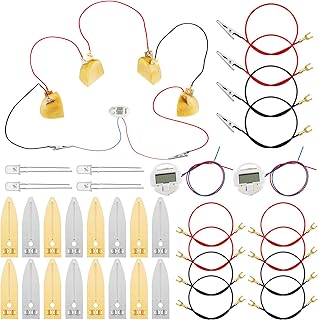 4 Sets Fruit Battery Science Experiment Kit Orange Potato Lemon Battery Physics Teaching Experiment with 4 Pieces Electronic Clock Educational Toy for Students
