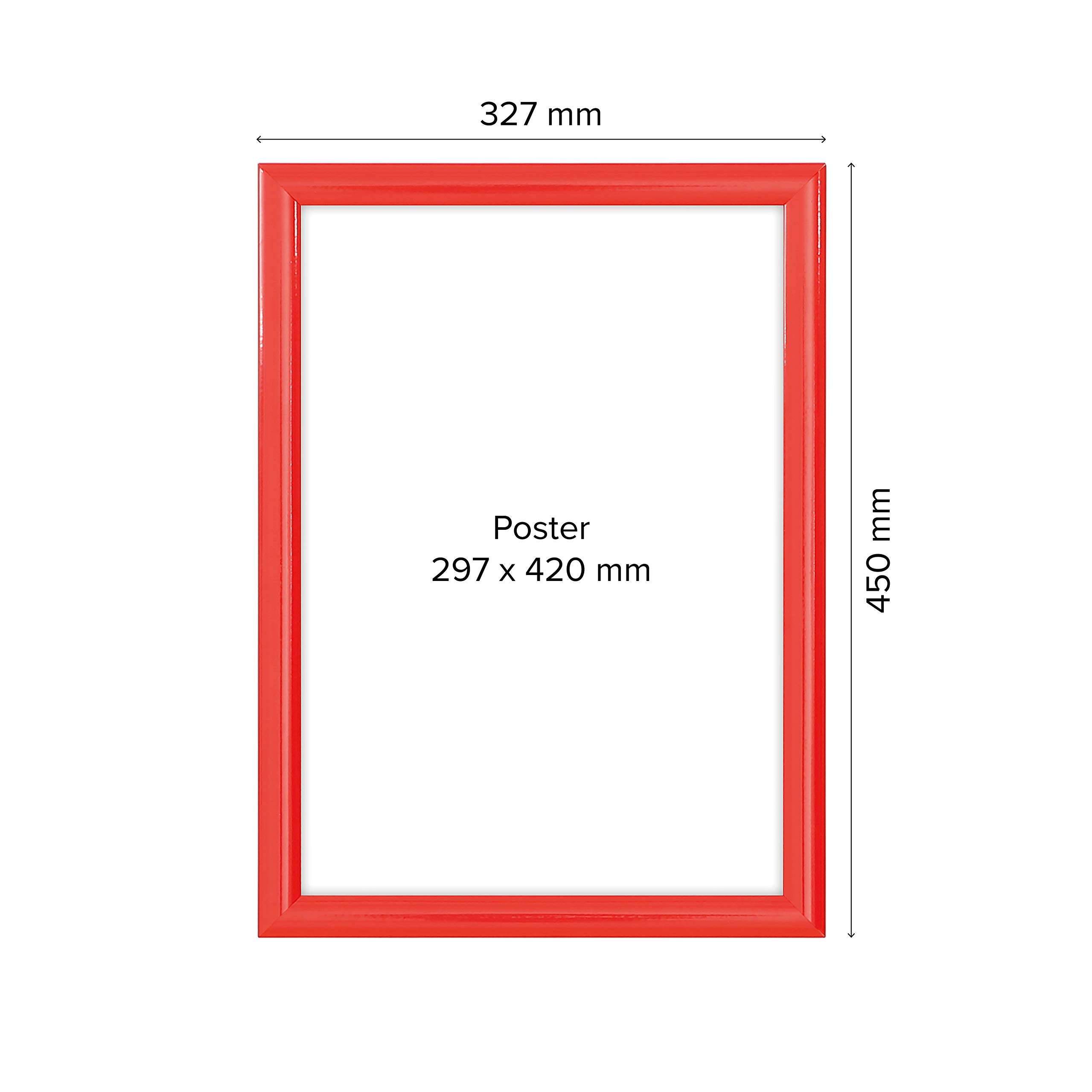Klapprahmen [10 St.] rot DIN A3 25 mm Plakatrahmen Wechselrahmen | Ecken auf Gehrung