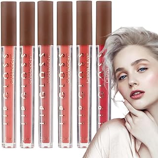 Brilho labial de alto brilho - Conjunto de brilho labial líquido,Conjunto de brilho labial fosco, 6 peças, conjunto de brilho labial de longa duração, brilho labial leve à prova d'água para