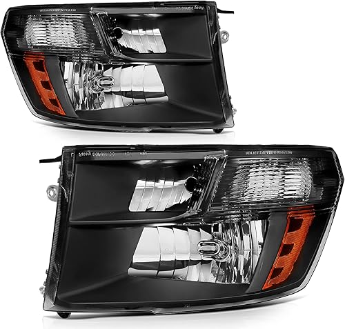 SCITOO Conjunto de faros delanteros para Ram 1500 2009-2018, para Ram 2500 2010-2018, para Ram 3500 2010-2018 en carcasa negra, lente reflectante