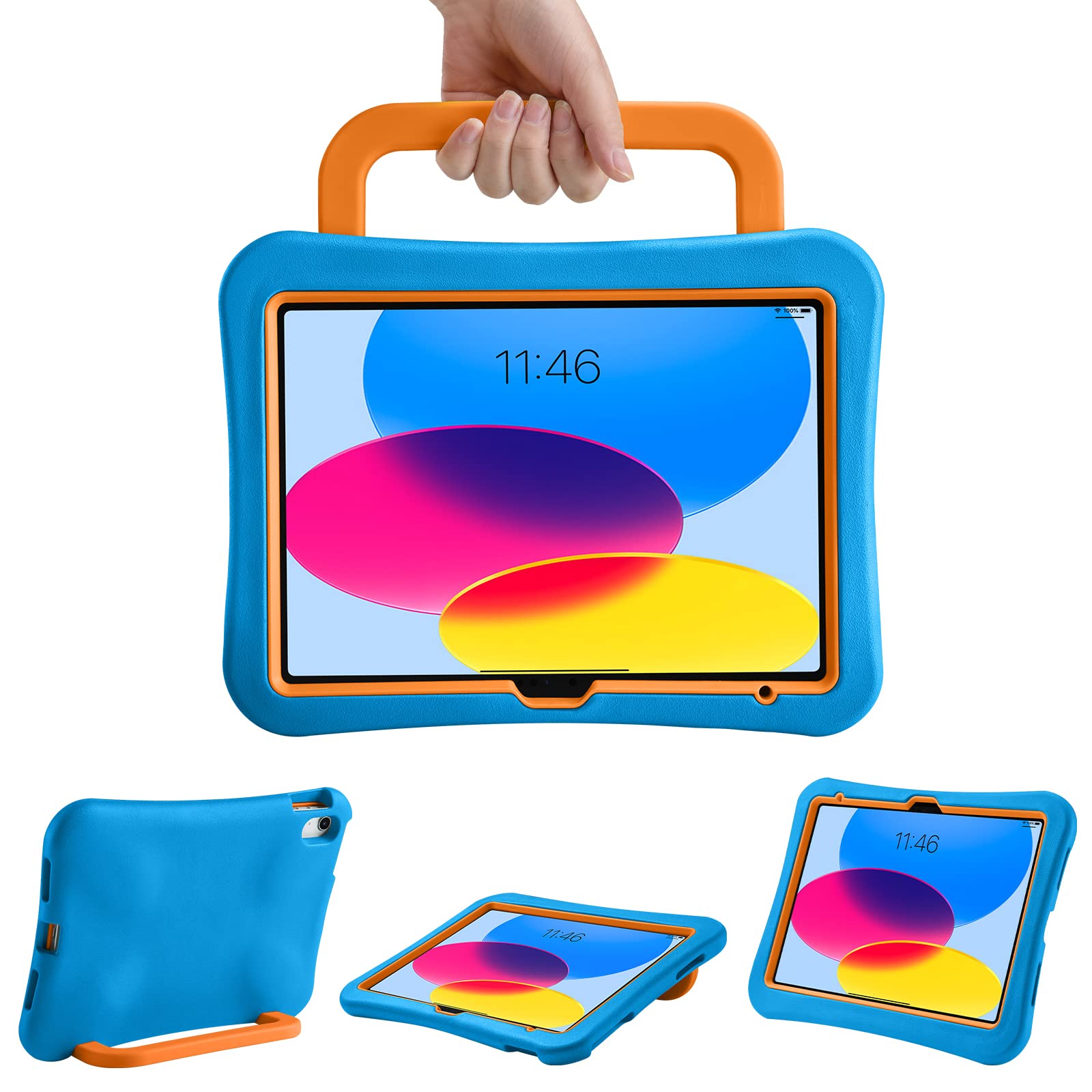 LeiJue Kids Case for iPad (A16) 11th/10th Gen 10.9'' 2025/2022, Light Weight Heavy Duty/Shockproof/Drop Proof with Handle, Child Friendly case for
