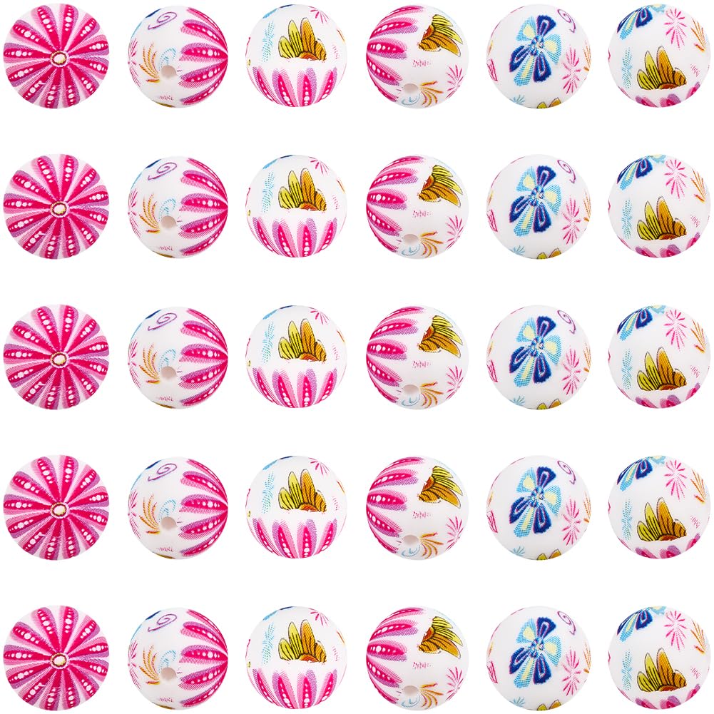 Perles rondes en silicone pour fabrication de bijoux loisirs créatifs boucles d'oreilles