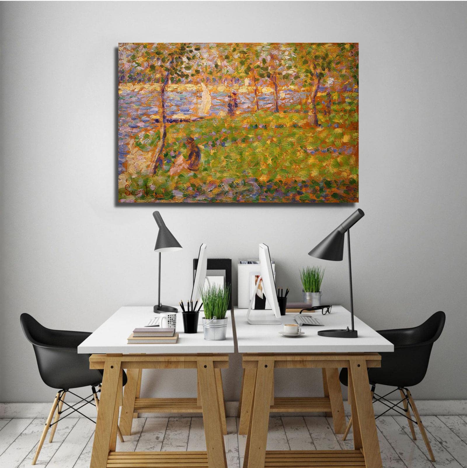 Amazon.co.jp: ジョルジュ・スーラ-ヨット1884レトロ点描画