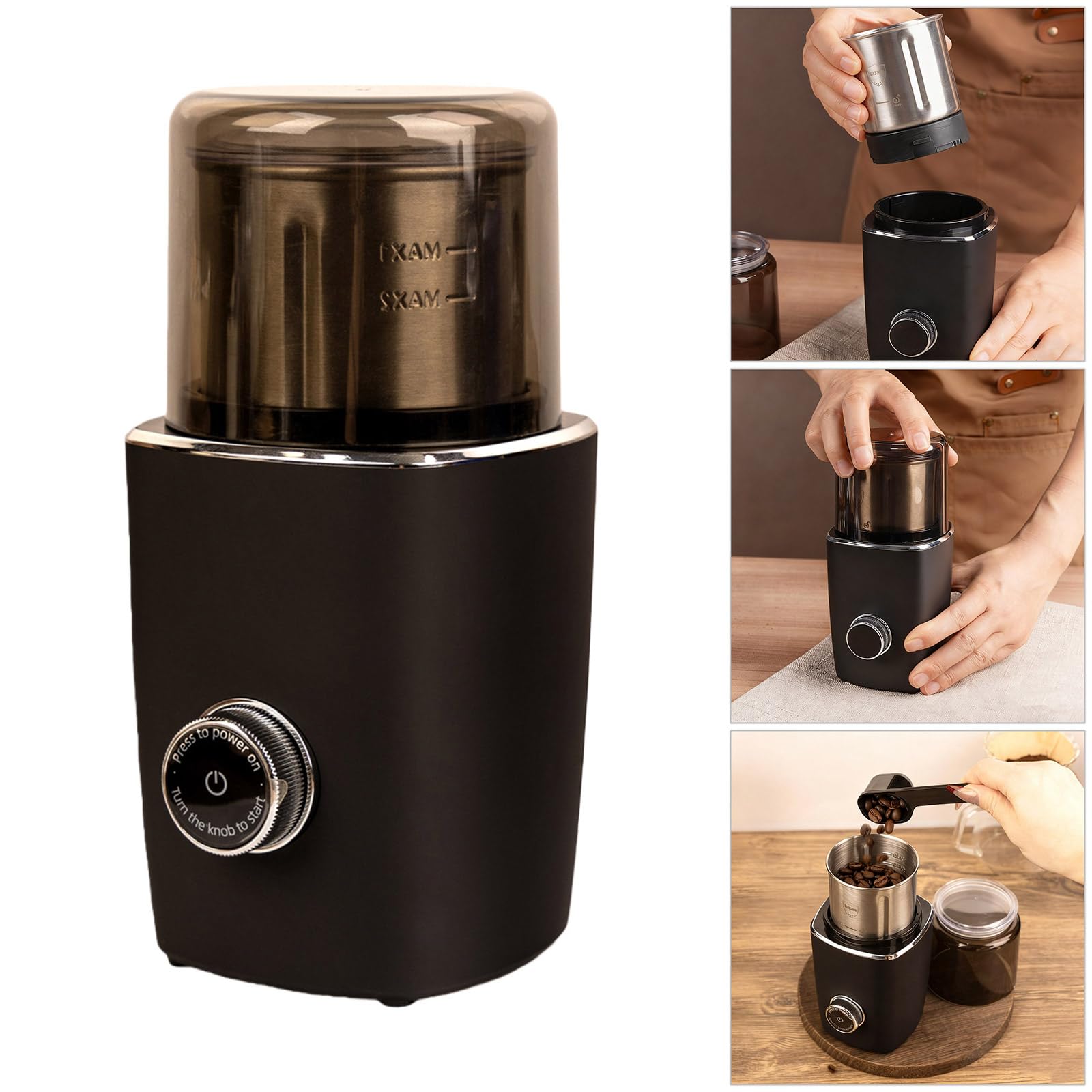 Molinillo de café Recargable, Motor silencioso de Acero Inoxidable 304, Molinillo eléctrico inalámbrico portátil para Frijoles, Especias, eléctrico para Uso en la Cocina