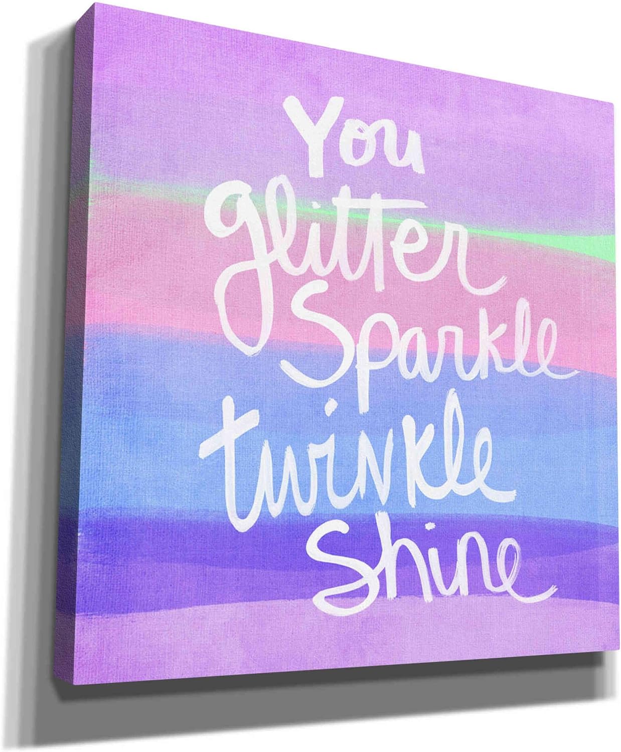 Epic Graffiti 'Unicorn Stripe Sparkle' by Linda Woods, Canvas Wall Art, 12"x12"