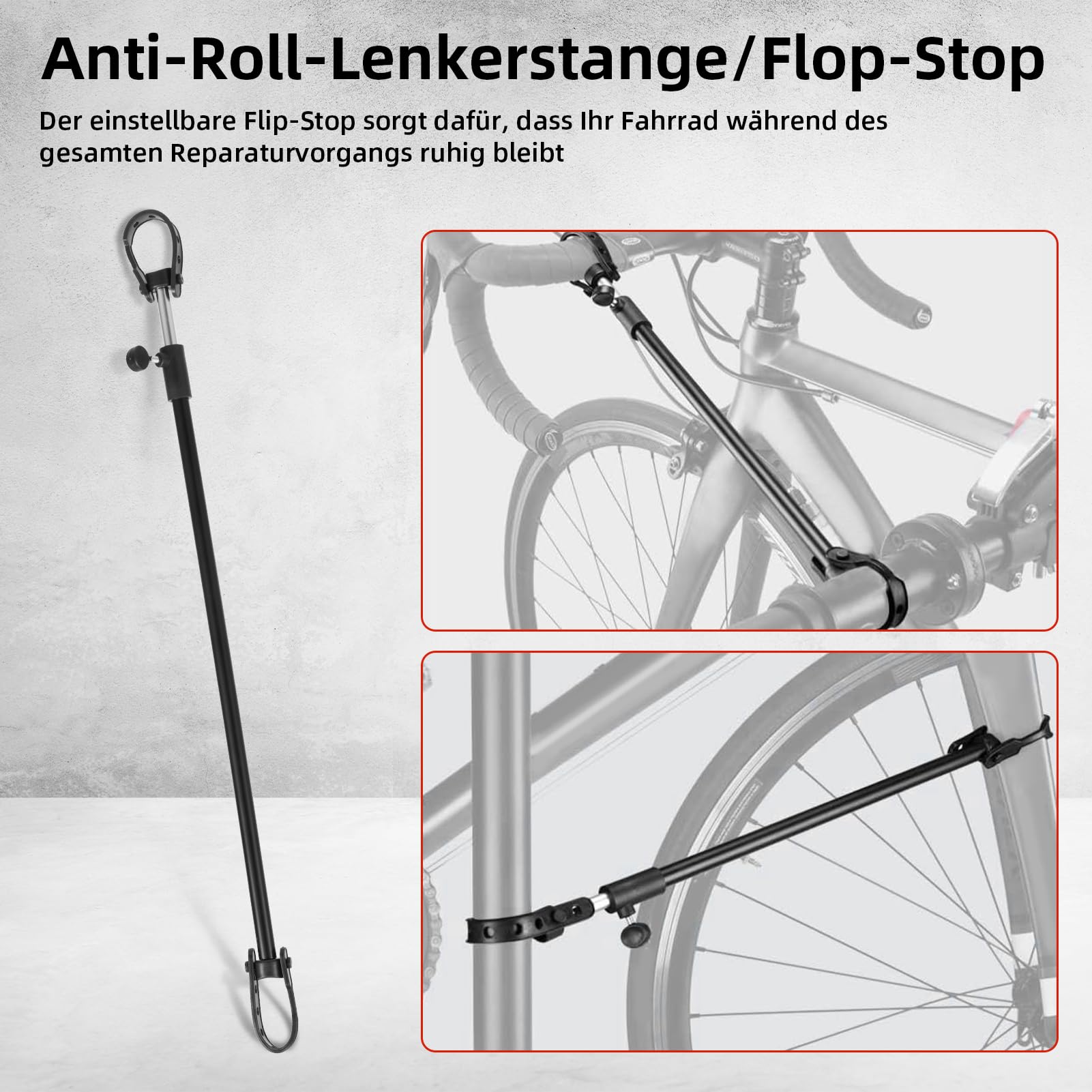 Fahrradmontageständer, Höhenverstellbar Fahrrad Reparaturständer mit Werkzeugablage bis 50kg, Klappbar 360° Drehbar Profi Reparaturständer für E-Bike Mountainbikes - Schwarz