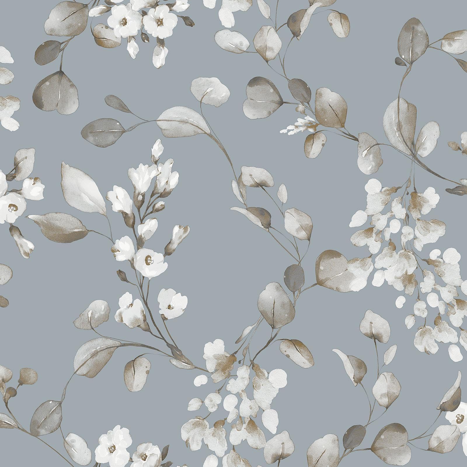 Rasch Wallpaper - Floral Wallpaper - Blue - Paper