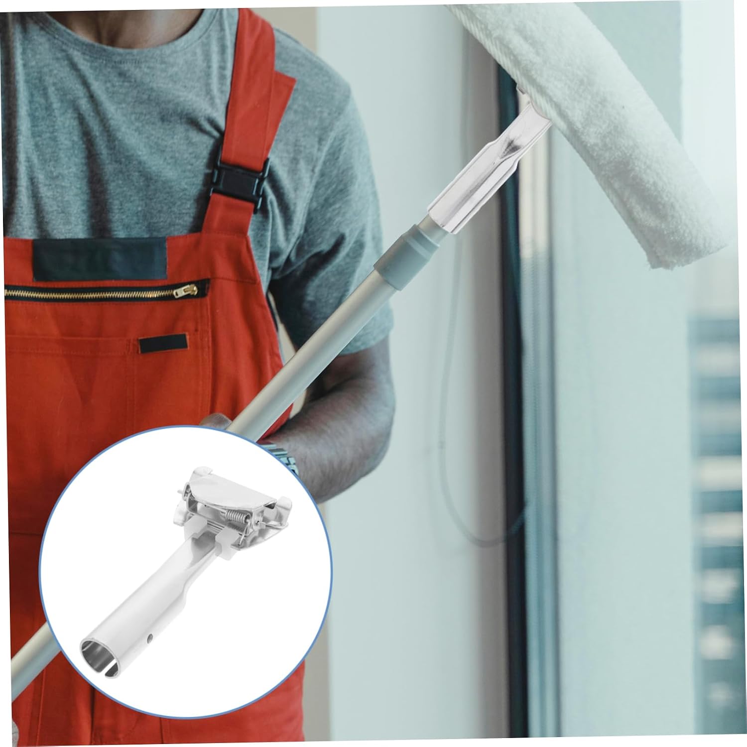 Dust Push Handle Broom Rod Replacement Clamp Rotating Mop Clip Mop Handle Clip