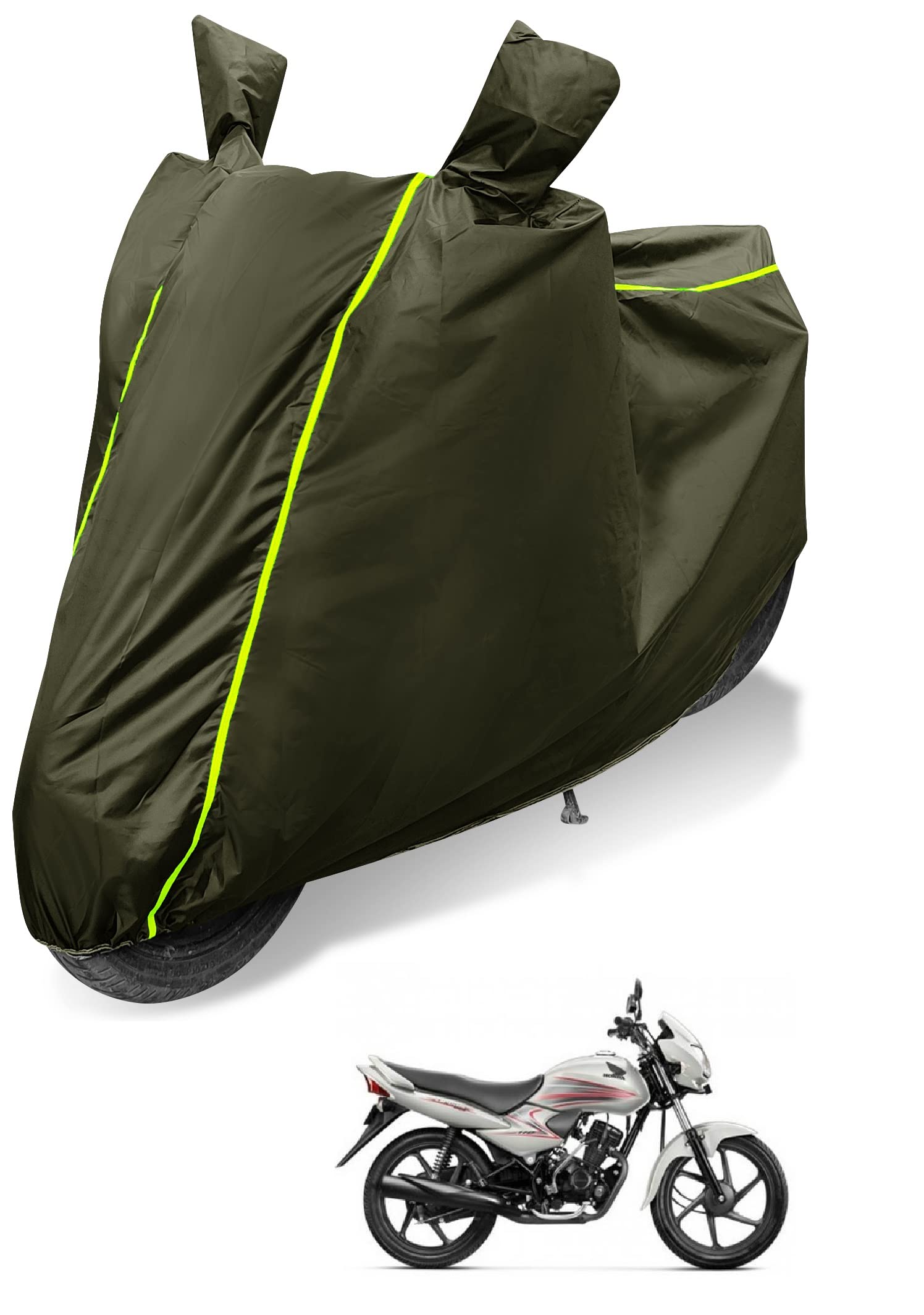 Auto Hub 100% Waterproof Bike Body Cover for Honda Dream Neo Coated, Dustproof UV Protection Custom Fit Bike Cover-(Green)