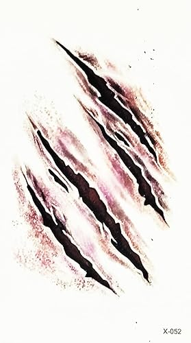 Miniatura 3 de ONCEX Mini 3 hojas de tatuajes de Halloween horrible cicatriz rasguño temporal tatuajes pegatinas Halloween dibujos animados tema tatuajes