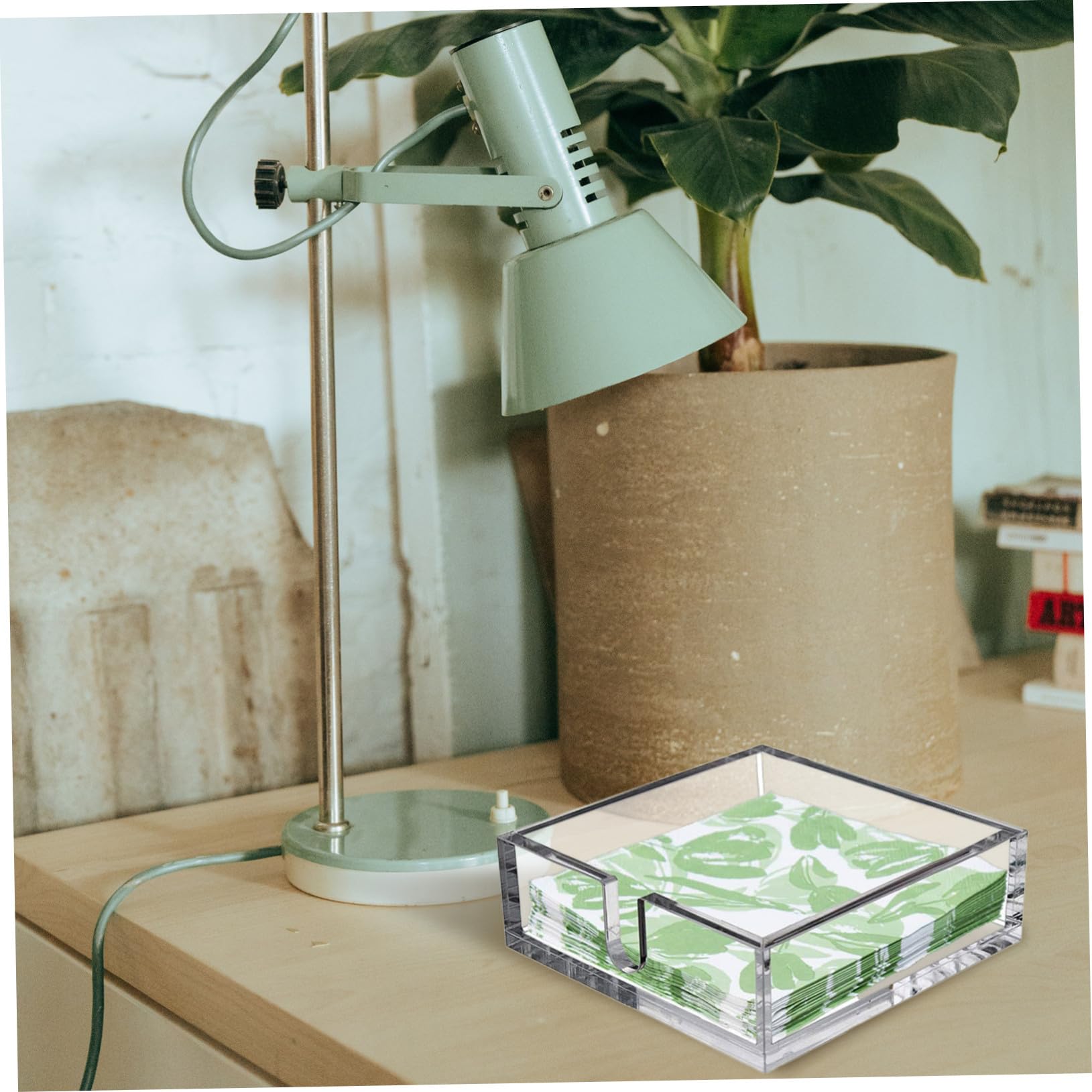 Sosoport Servilletero Acrílico Transparente 17.8x17.8x6.35 Cm Soporte Para Servilletas De Cóctel y Cena, Multifuncional Para Hogar, Hoteles y Bares, Diseño Compacto y Superficie Lisa