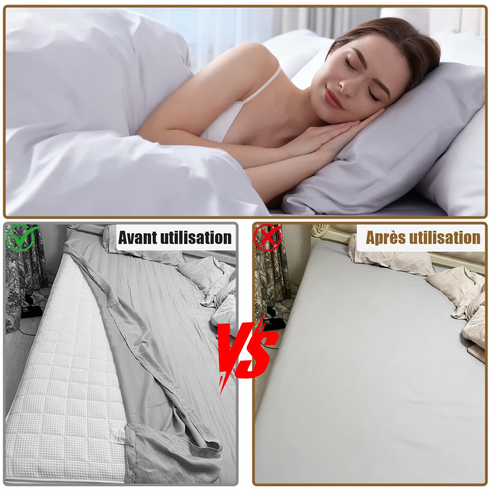 4 Pièces Bloque Drap Housse - Maintien Drap Housse Coin avec Bandes de Fixation Adaptés à Tous Types de Matelas