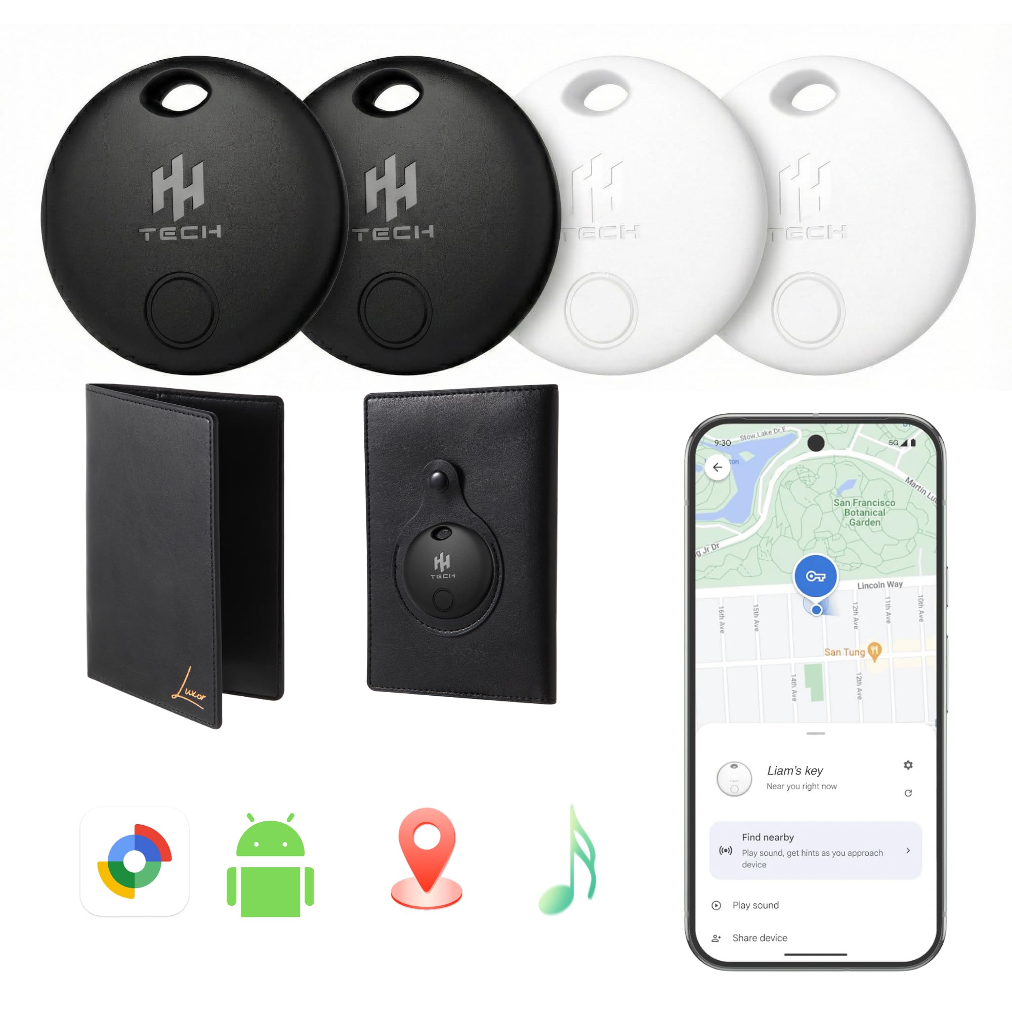 HH-Tech [Android Only] Smart Tracker Tag Combo (Pack-4 with 4 Cases and Free Passport Holder) Works with Google Find Hub, Bluetooth Item Finder, Key Finder, Replaceable Battery, Track Bag, Luggage-image-30