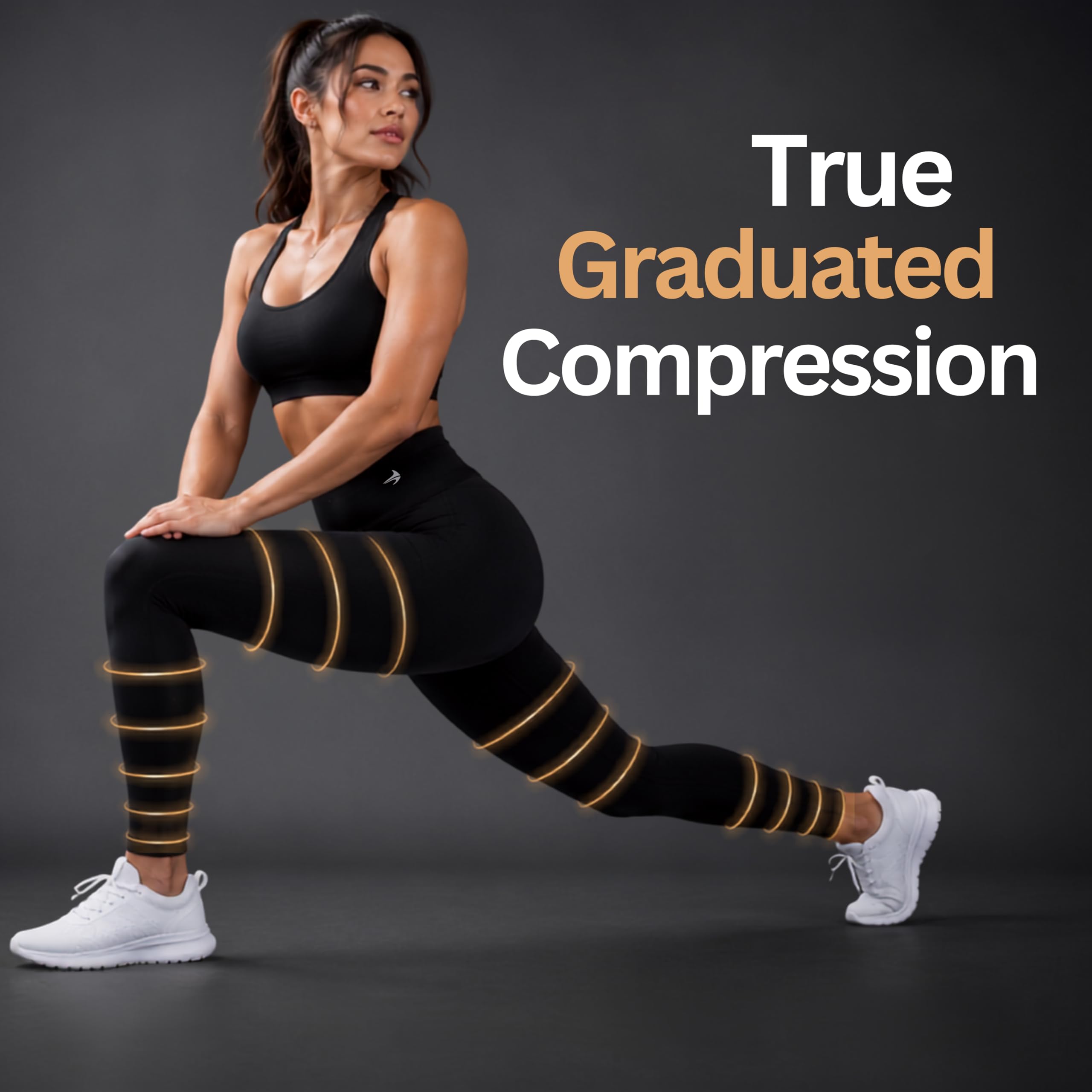 CompressionZ Legginsy kompresyjne dla kobiet, wysoki stan, kontrola brzucha – idealne do ćwiczeń, pilatesu, podróży, jogi i treningów