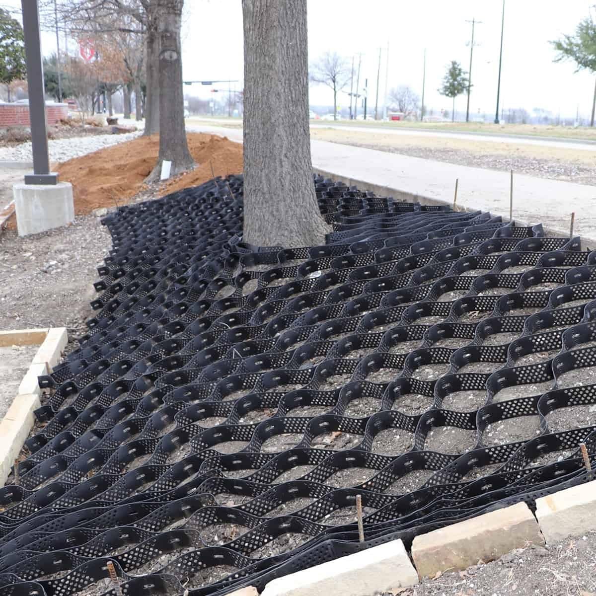 MLYAYE 2 Inch Gravel Grid with Anchor, Honeycomb Ground Grids Heavy Duty Stabilizer Kit for Fill Soil Concrete Pebble Asphalt, Geogrid Steep Hillside Slope Grid Erosion Control(3m x 4m (10ft x 13ft))