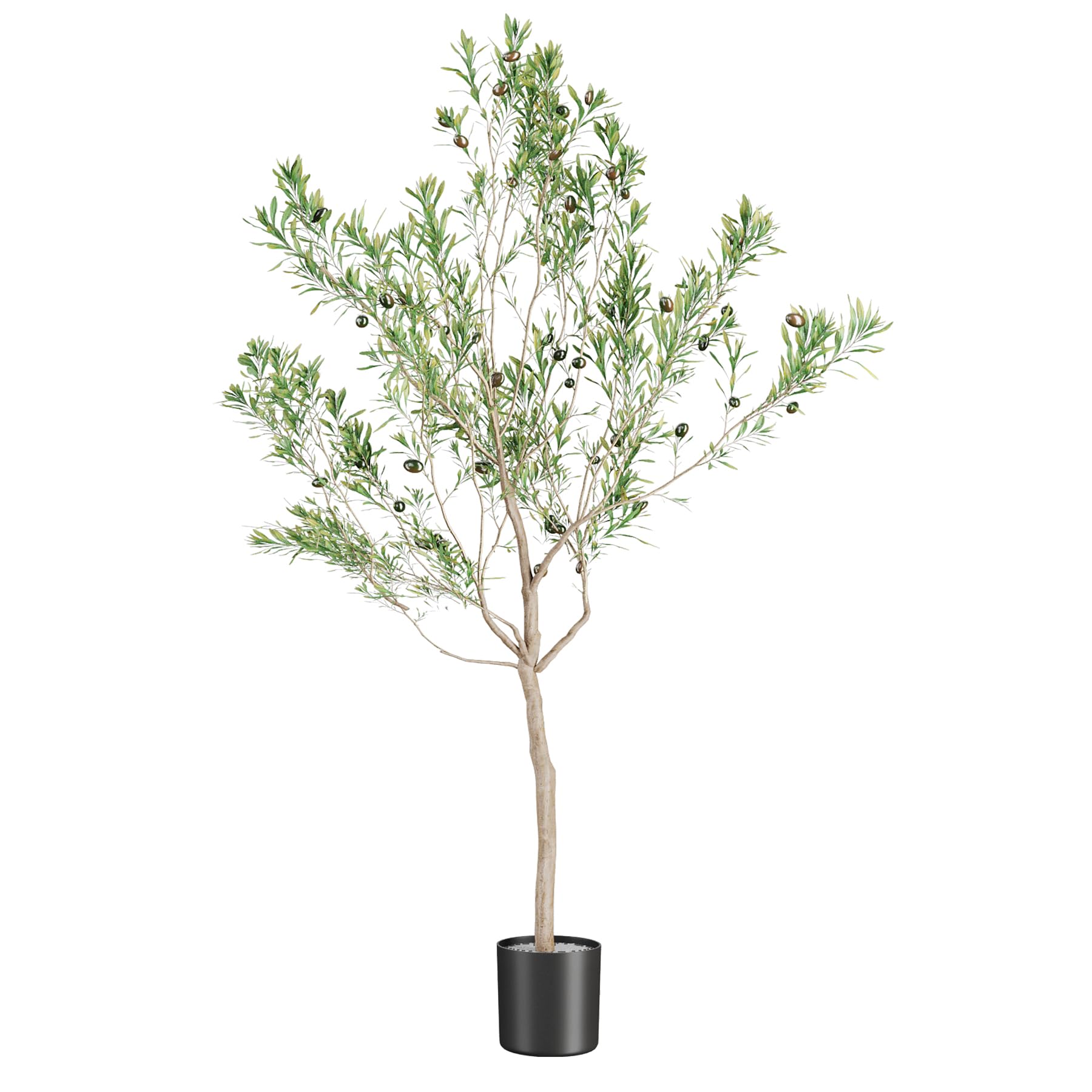 Faux Olive Tree 4FT, Artificial Tall Olive Trees Indoor, Large Fake Olive Silk Natural Branches & Lifelike Leaves with Planter, Perfect for Modern Home Office Living Room Decor, 1 Pack