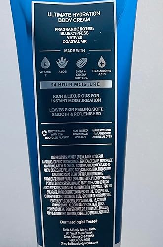 Miniatura 2 de Bath & Body Works Ocean - Crema corporal de hidratación máxima, ultra karité, 236 mililitros para hombre, paquete de 2