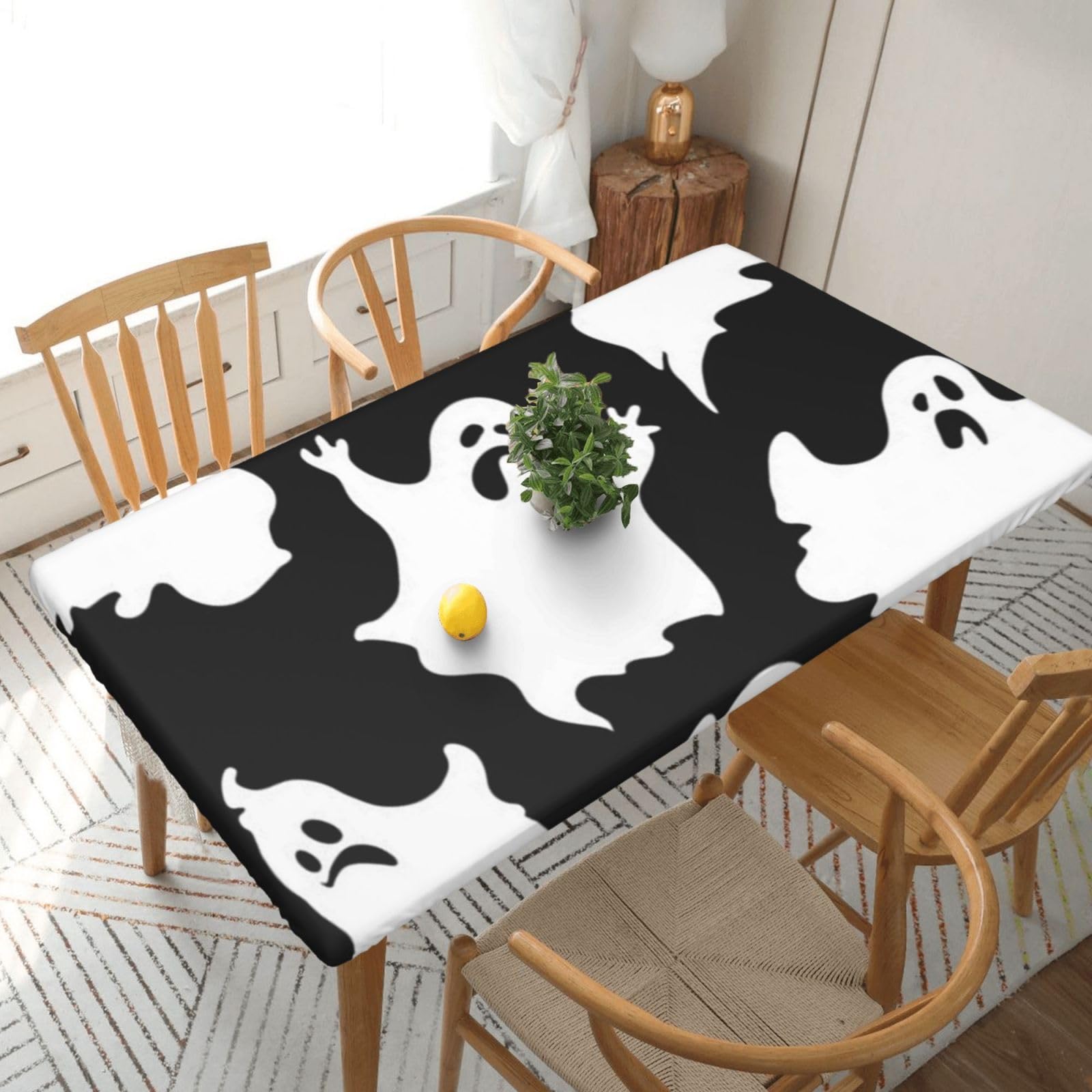 BNVSADC Halloween Goth Printed 5FT Tablecloth Polyester Kitchen Water Resistant Table Cloth Dining Table Decoration Table Covers, 152x76 CM