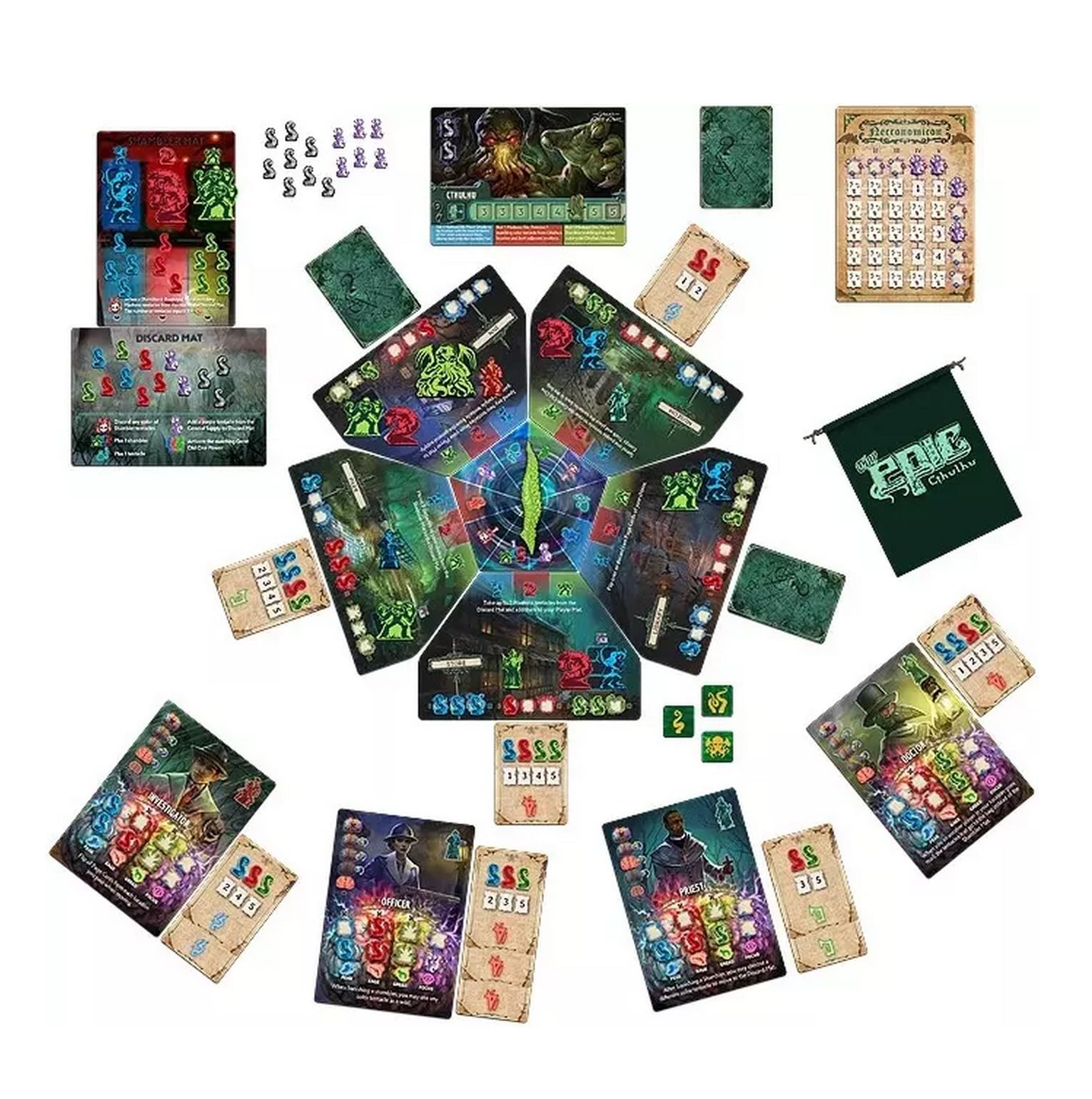 Set Tiny Epic Cthulhu + Zombies Französische Version + 1 Decap Blumie – Gesellschaftsspiel – 1 bis 5 Spieler – 30 bis 60 Minuten – ab 14 Jahren