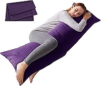 Vista 11 de ELNIDO QUEEN Almohada corporal con funda de almohada - Almohada de cama larga suave para adultos - Relleno de almohada de cuerpo completo Negro