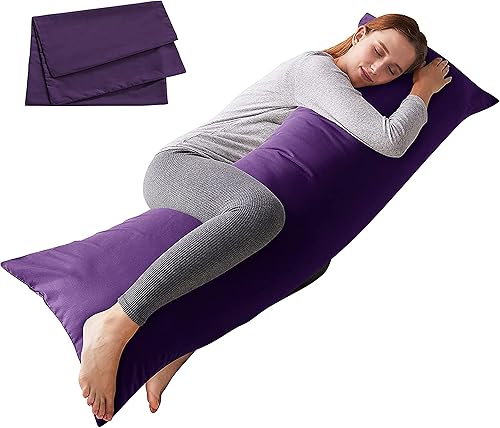 ELNIDO QUEEN Almohada corporal con funda de almohada, almohada de cama larga suave para adultos, relleno de almohada de cuerpo completo transpirable
