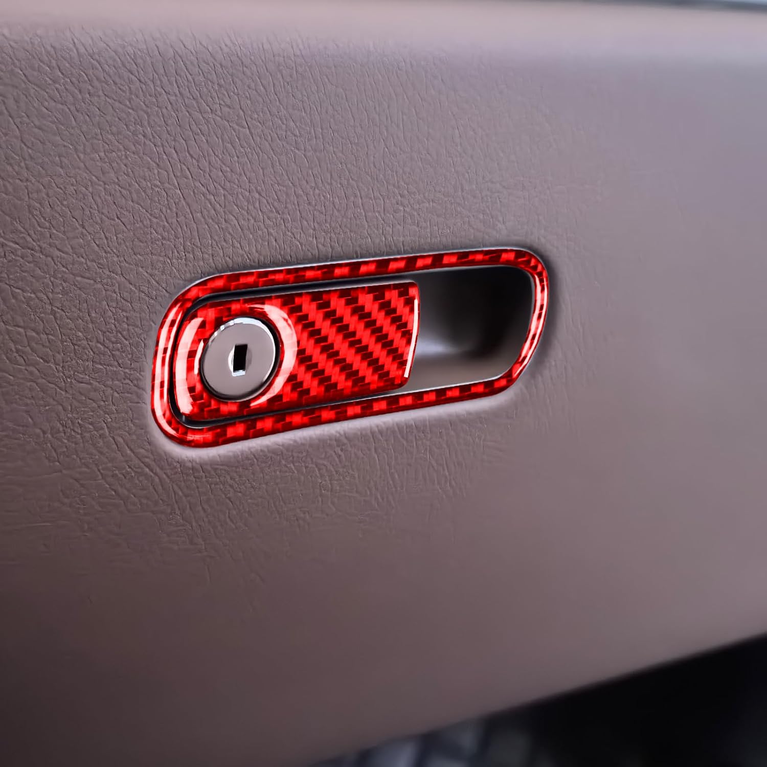 Real Carbon Fiber Compatible with Mercedes Benz GLE GLS 350 450 450e 580 53 63 S AMG 2020-2026 2021 2022 2023 2024 2025 Accessories Car Glove Box Handle Cover Interior Trim Decal Red 2PCs