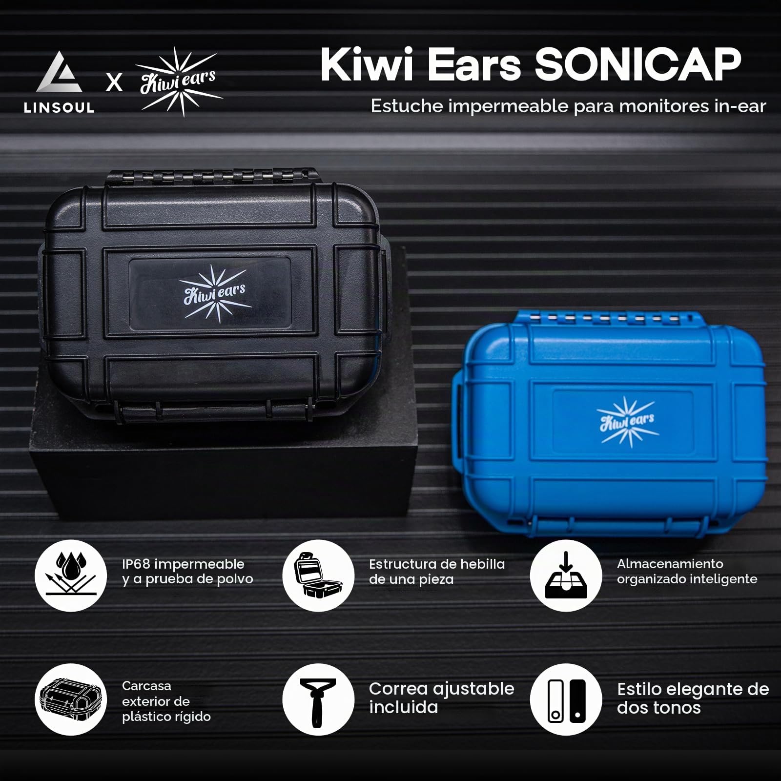 Linsoul KIWI EARS SONICAP Custodia Impermeabile per Auricolari + Kiwi Ears Allegro BAL Mini USB-C IEM DAC AMP, Doppia Uscita Bilanciata