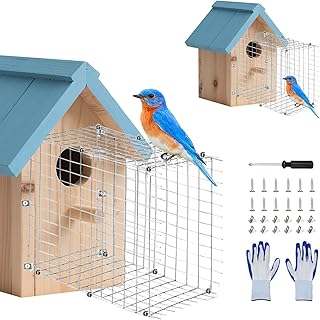 2pcs Bluebird House Predator Guards for Bird Houses Entrance Guard Metal Bird House Hole Protector Sparrow Guard for Eastern Bluebird Houses and Their Babies Safe