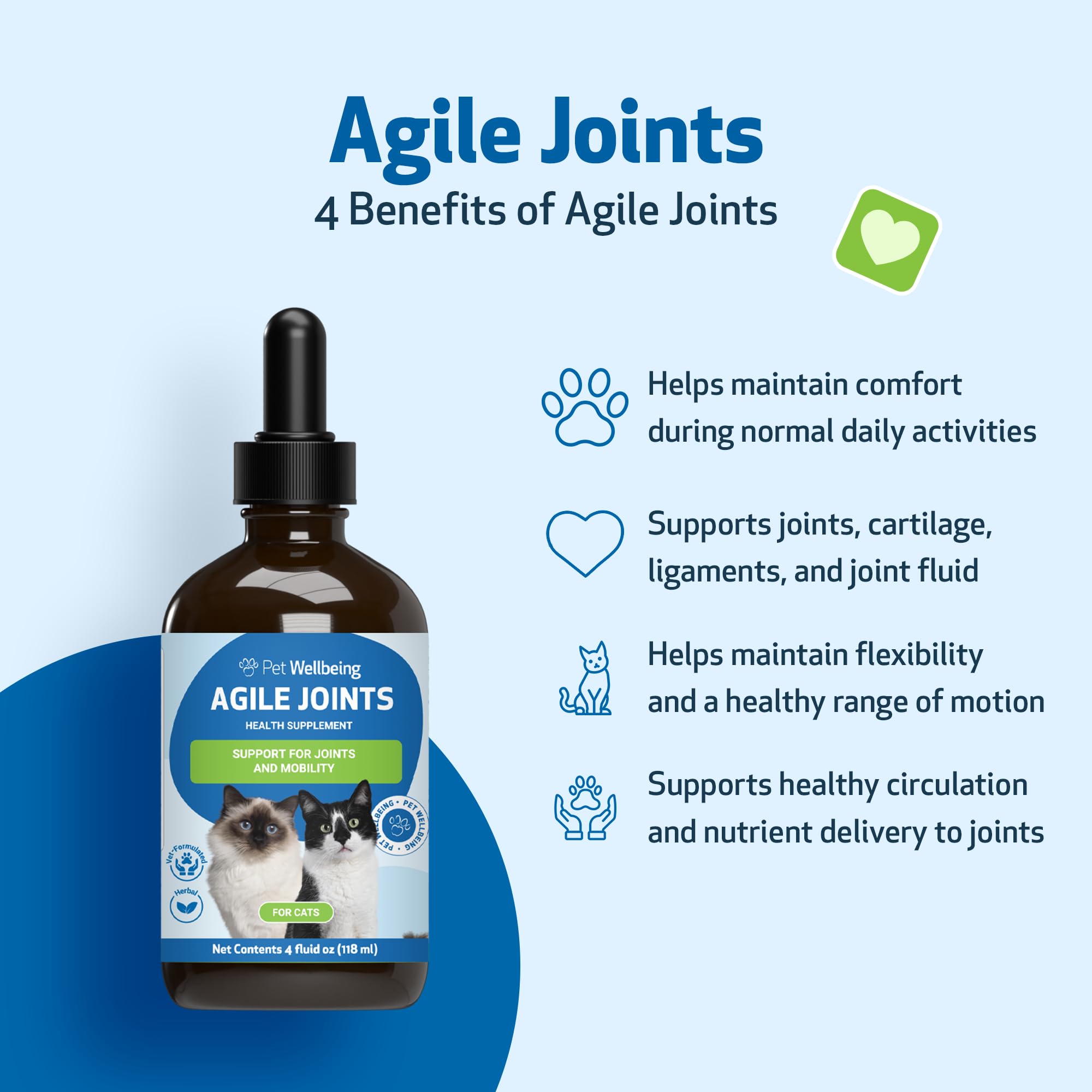 Pet Wellbeing Agile Joints for Cats, Hip and Joint Health, Mobility, Devil’s Claw, Boswellia, Joint Ligament and Cartilage - Image 4