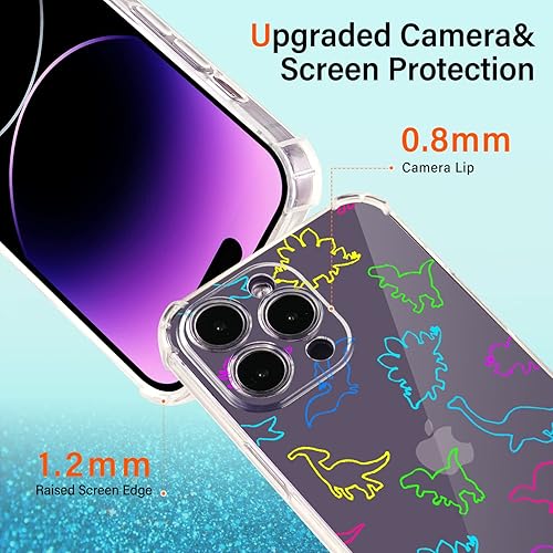 Vista 202 de Roemary Buffertech - Funda protectora para iPhone 13 Pro Max con diseño Golden Retriever, diseño de arcoíris con protector de pantalla