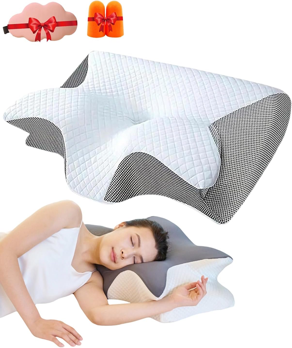 Somvia – Official Somvia Neck Pillow, Somvia Ergonomic Sleep Pillow, 15° Concave for Pain Relief, Odorless, Pressure-Relieving Memory Foam, Orthopedic Pillow for All Sleep Positions (Black)