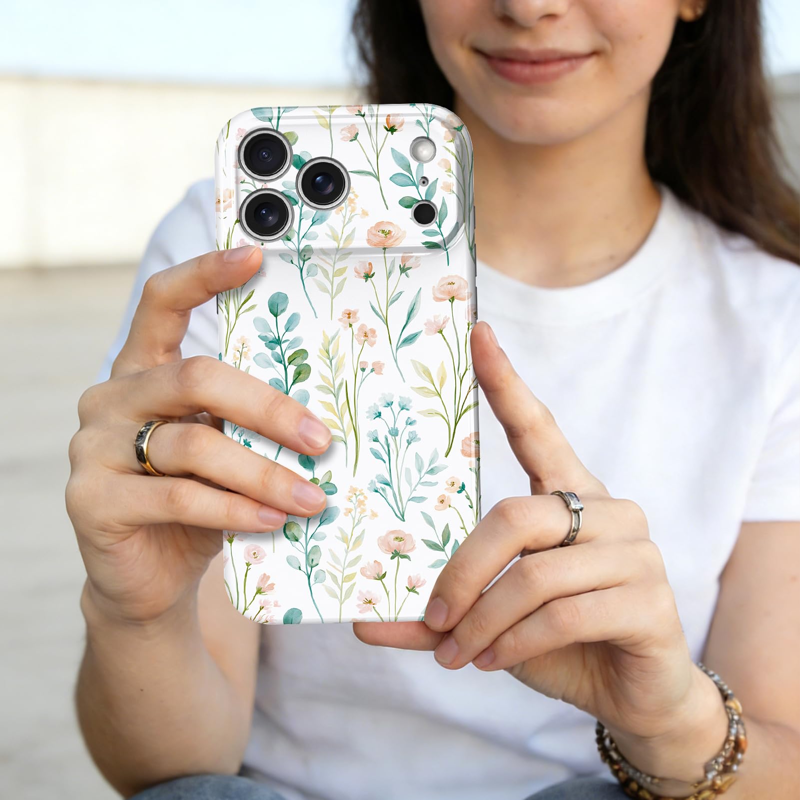 Funda magnética para iPhone 17 Pro, bonito diseño floral bohemio