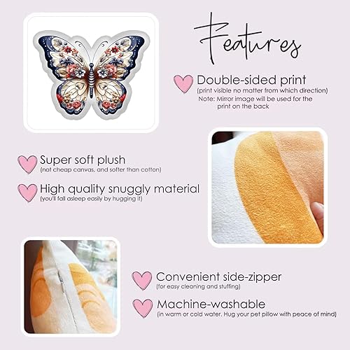 Miniatura 3 de Almohadas con forma de mariposa decorativas, bonita decoración de habitación y cojín de sofá de sala de estar, 12 pulgadas