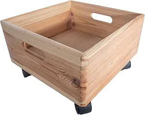 WooDeeDoo Medium Duty Under Bed Wooden Storage Crate On Wheels – 30 X 20 X 19 Cm – 6L Wood Box For Toys Crafts Bedroom Bathroom Kitchen – Unfinished Pine Rolling Decorative - View #9