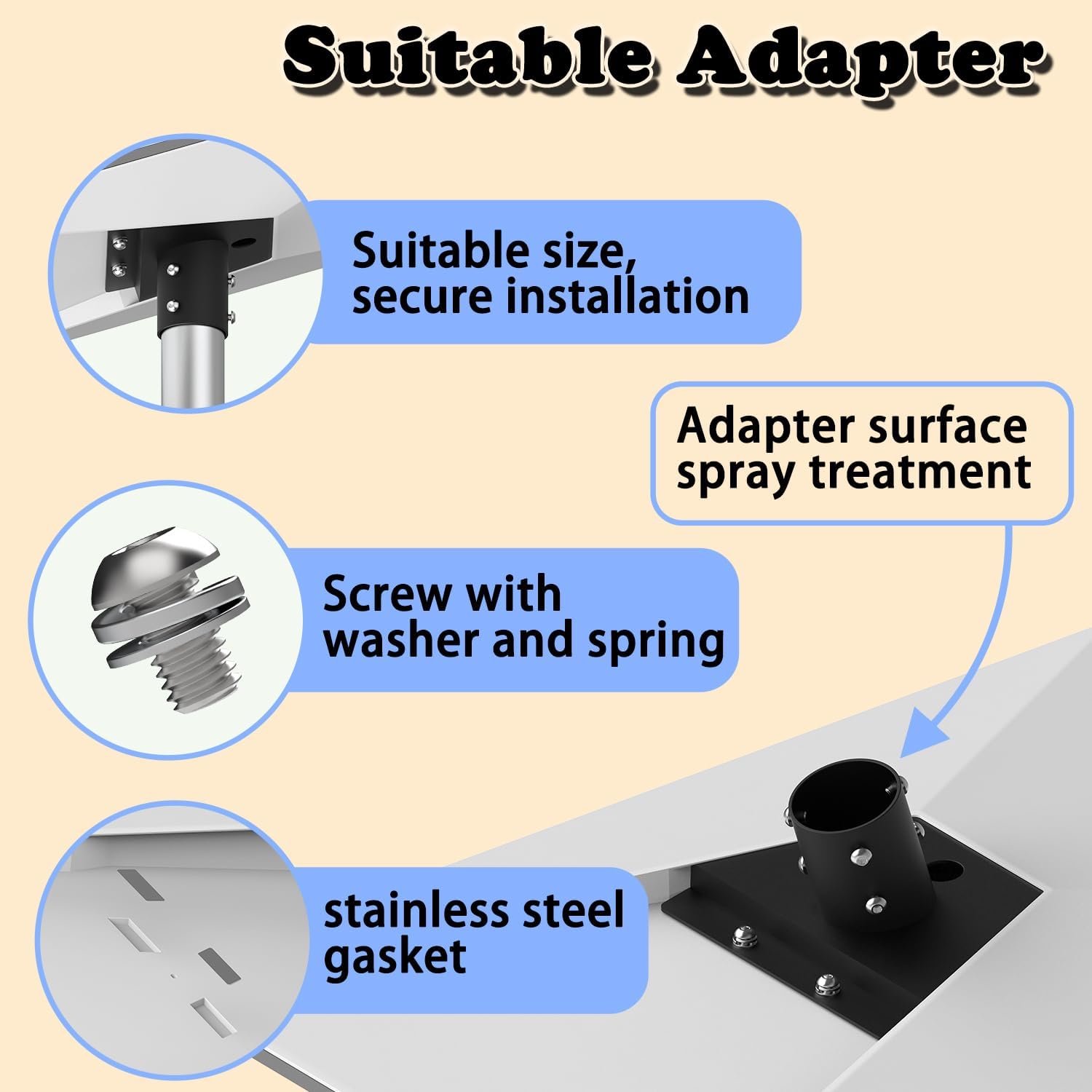 Starlink Gen 3 Pole Mount - Durable 2" Diameter 8.9ft Aluminum Pole With Pipe Adapter - Perfect for Secure Standard Dish (Mount With Ground Anchor)