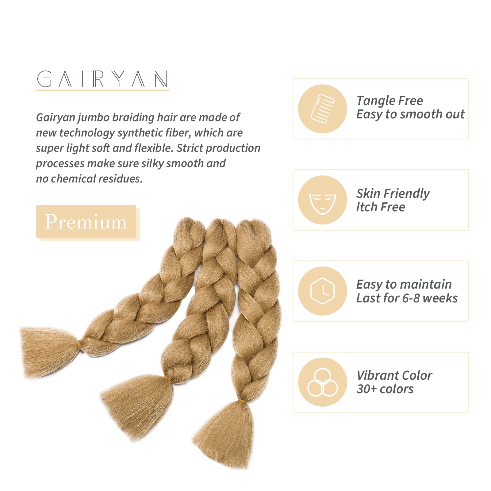 Visiter la boutique Gairyan Meches Tresse Cheveux 3 Paquets 24" Meches pour Tresses Africaine Rajout Cheveux Tresses Extension Dreadlocks Ombre Synthétiques Tresse Crochet Twist Tressage Cheveux (Blond Foncé) in use