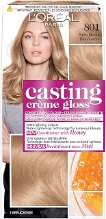 L'Oreal Paris Casting Creme Gloss Semi Permanent Hair Color, 801 Satin Blonde, No Ammonia, Hair Dye, 1 EA