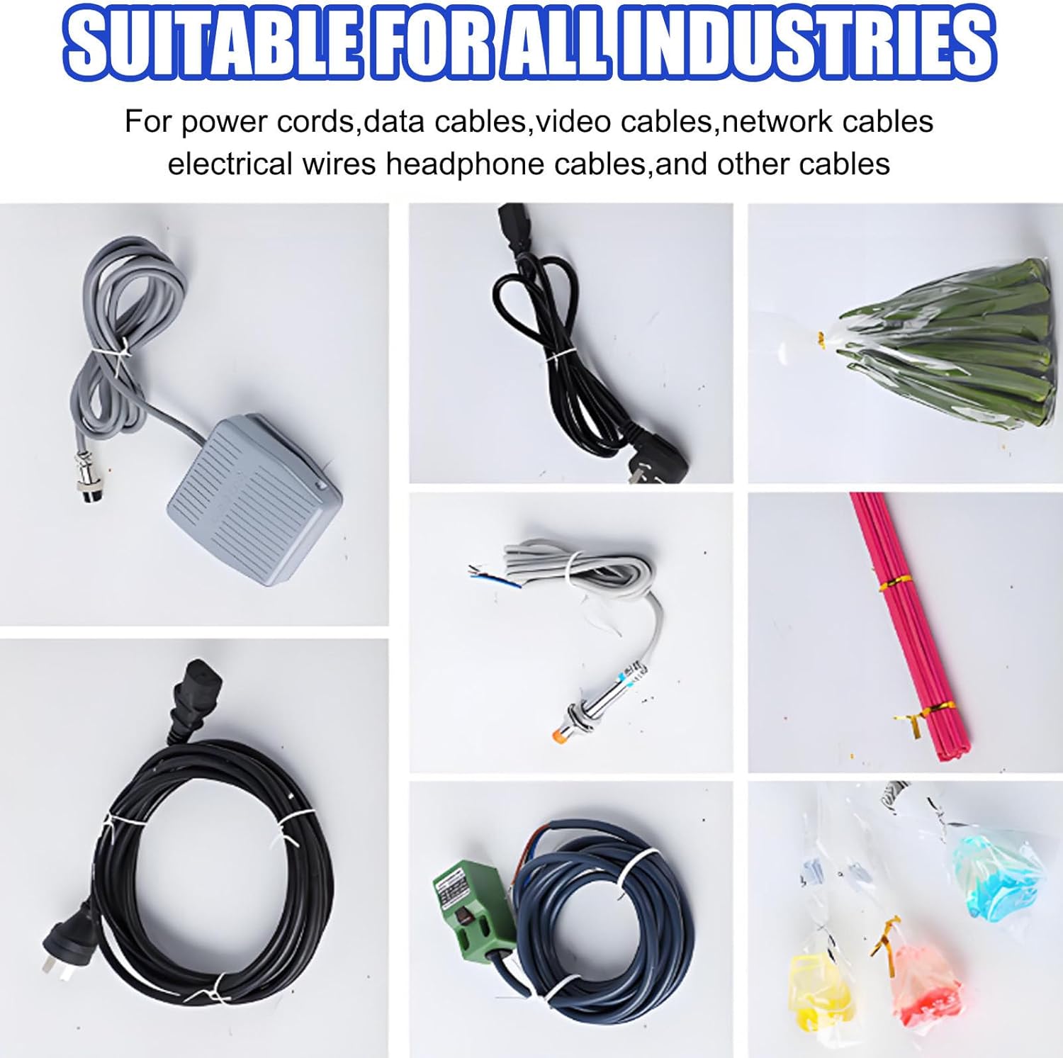 2 in 1 Automatic Winding & Bundling Machine – Professional Auto Strapping & Bag Closing Device with Digital Settings,Length, Knots & Speed,for Cables, Wires, Coil Food Tying