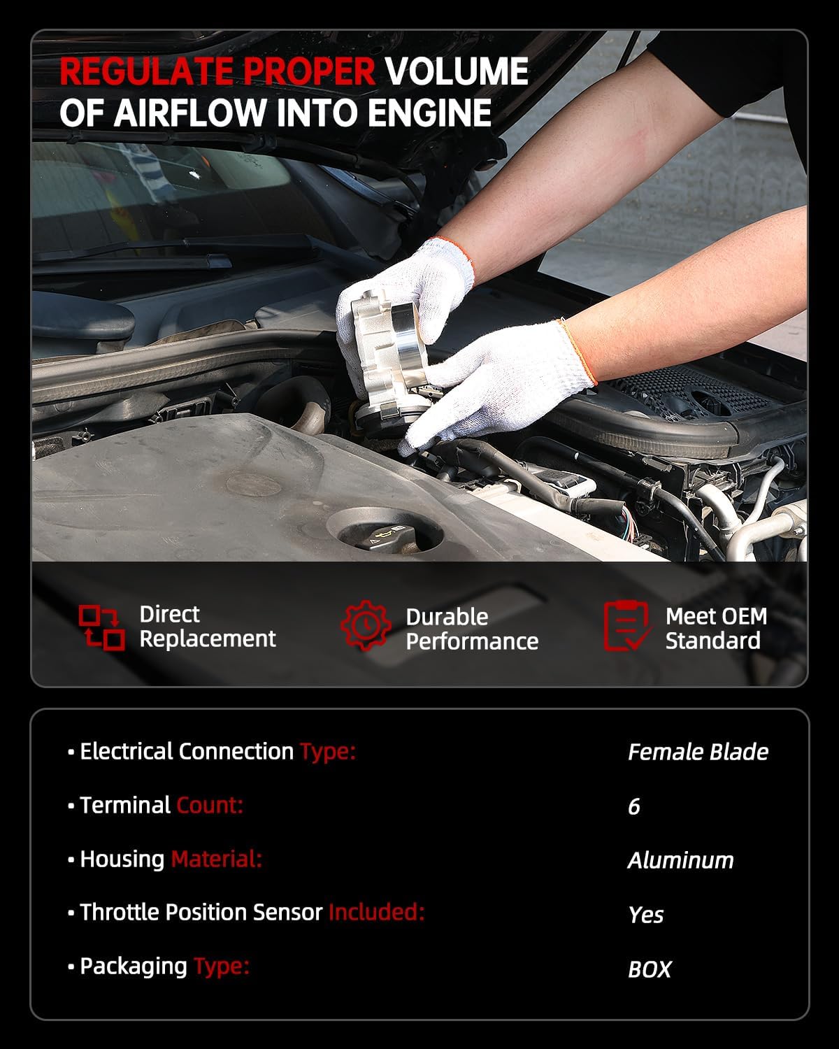 OKLPF Throttle Body Compatible with Ford Expedition, F-150,F-250 Super Duty, F-350 Super Duty, Lincoln Mark LT, Navigator V8 5.4L 2005-2014 Throttle Body Replace Number 8L3Z9E926A,6L3Z9E926A