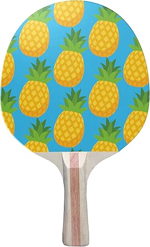 Pala de ping pong con diseño de piña, raqueta de tenis de mesa prémium de 5 capas (negro en la parte trasera)