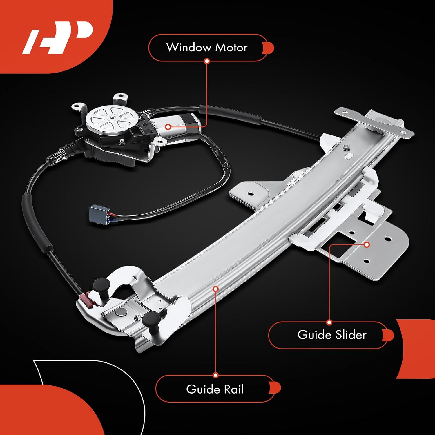 A-Premium Power Window Regulator with Motor Compatible with Lincoln Town Car Sedan Limousine 1995-1997 Rear Left Driver Side
