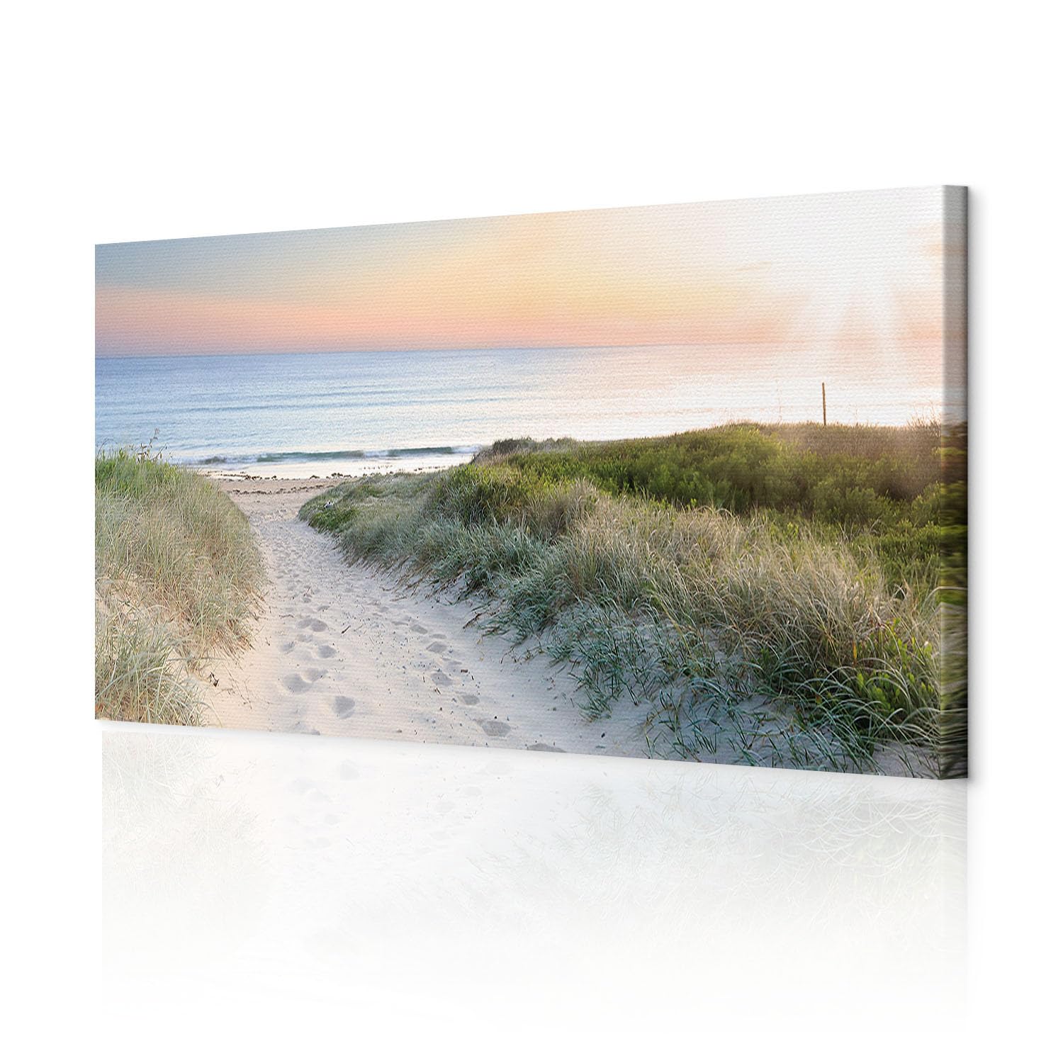 decomonkey Impression sur Toile structurée Plage Mer 150x50 1 Pièce