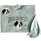 Negaru Personalized Pet Hoodie, Custom Embroidered Name & Photo Sweatshirt, Varsity Style Gift for Dog Owners