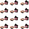 12PCS SG90 Micro Servo Motor, Dorhea Mini Servo SG90 9g Servo Kit for RC Helicopter Airplane Car Boat Robot ArmHandWalkingServo Door Lock Control